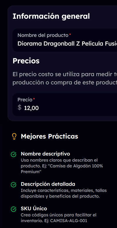 Panel de configuración fácil para tu tienda online